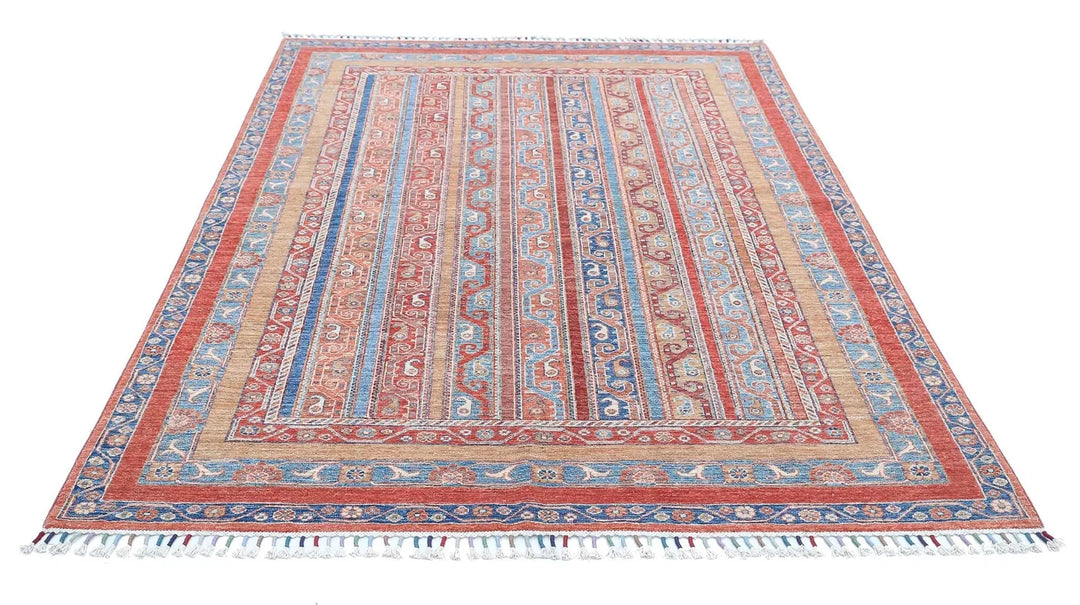 Afghan Shaal Rug 5' 7" x 7' 11" Hand-Knotted | No. AT23404