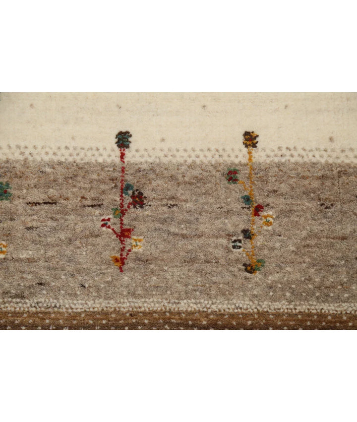 Ivory Indian Oriental Rug 5' 4" x 7' 11" Hand-Knotted | No. AT236175
