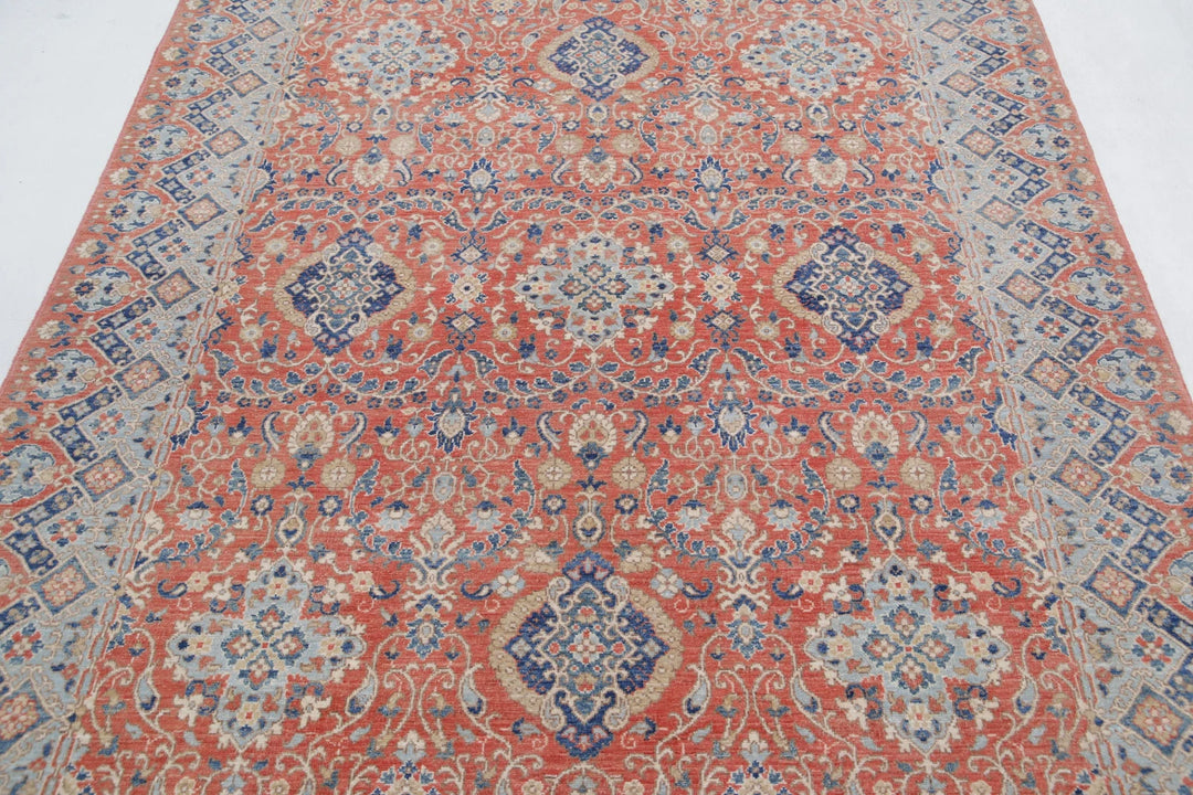 Afghan Ziegler Rug 5' 11" x 8' 10" Hand-Knotted | No. AT23680
