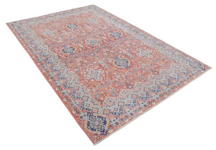 Afghan Ziegler Rug 5' 11" x 8' 10" Hand-Knotted | No. AT23680