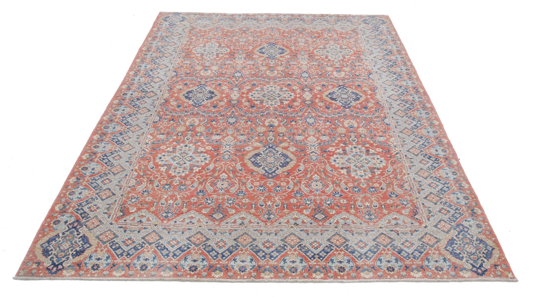 Afghan Ziegler Rug 5' 11" x 8' 10" Hand-Knotted | No. AT23680