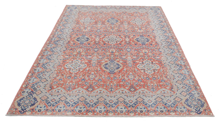 Afghan Ziegler Rug 5' 11" x 8' 10" Hand-Knotted | No. AT23680