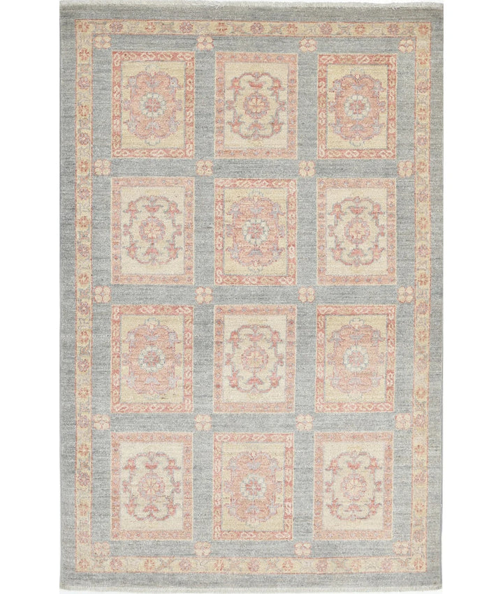 Grey Afghan Bakhtiari Rug 3' 2" x 4' 9" Hand-Knotted | No. AT23761