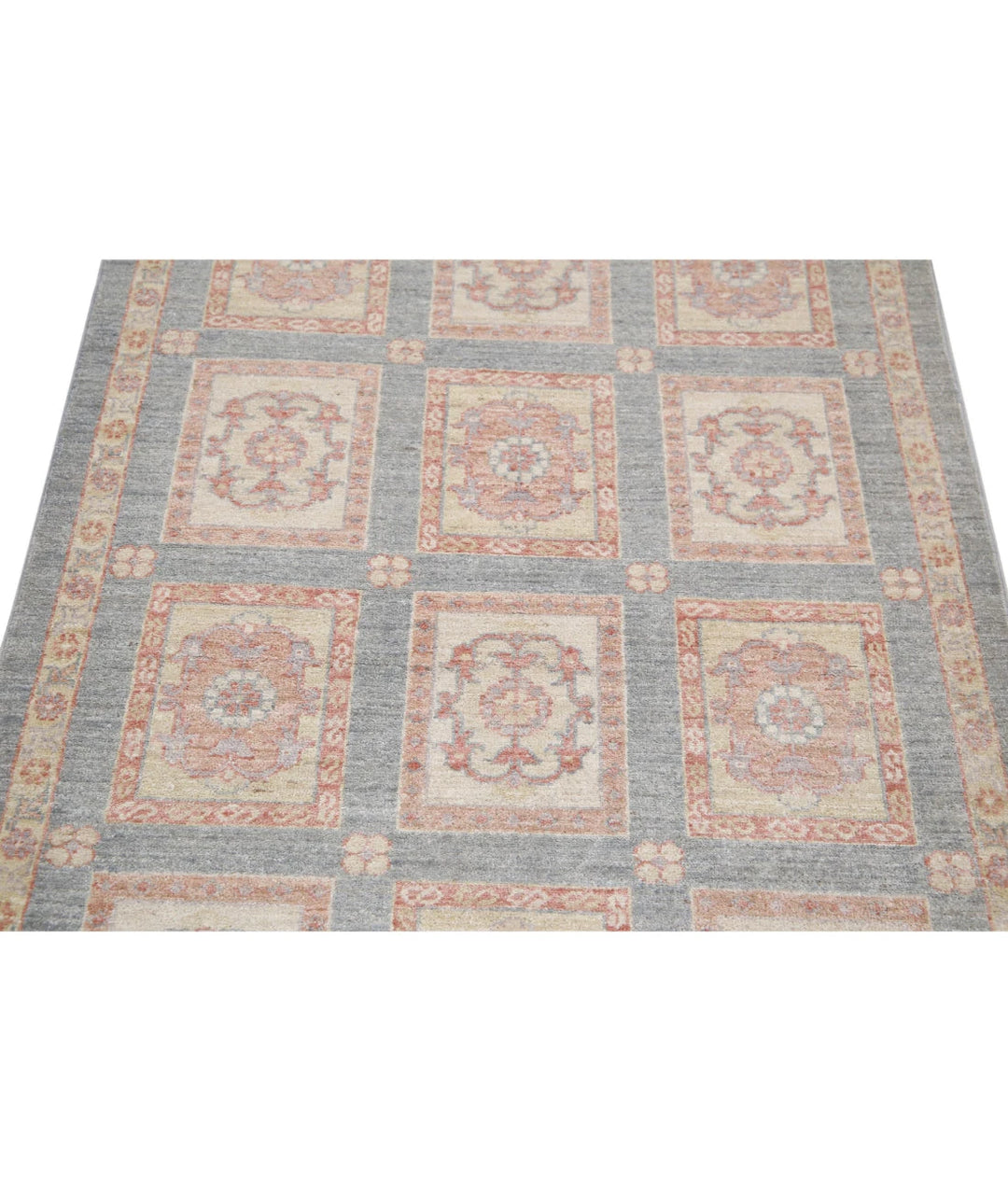 Grey Afghan Bakhtiari Rug 3' 2" x 4' 9" Hand-Knotted | No. AT23761