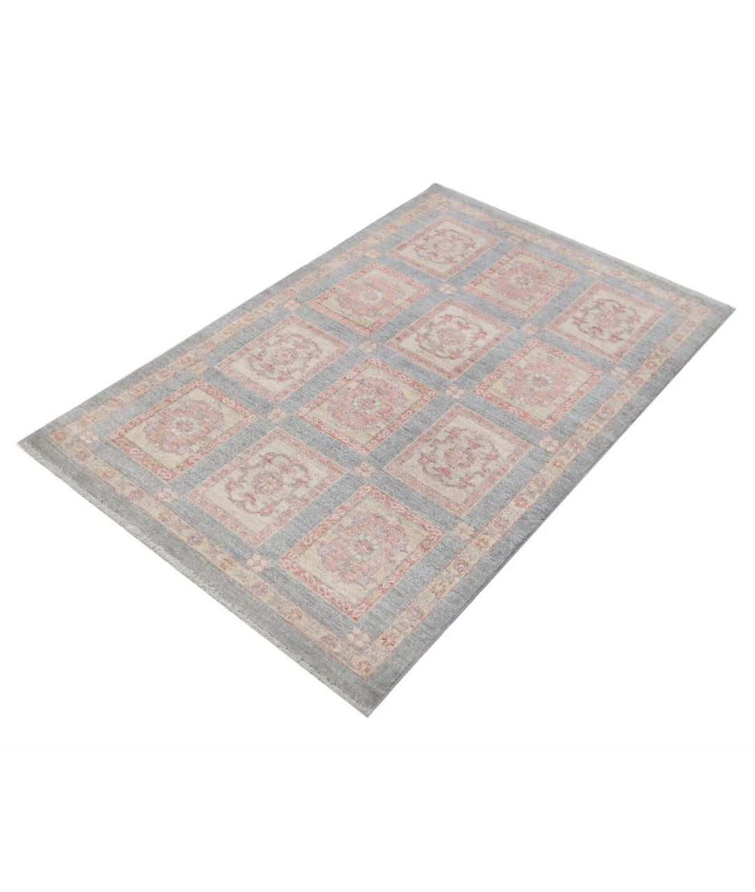 Grey Afghan Bakhtiari Rug 3' 2" x 4' 9" Hand-Knotted | No. AT23761