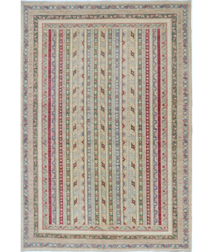 Afghan Shaal Rug 6' 9" x 9' 9" Hand-Knotted | No. AT23785