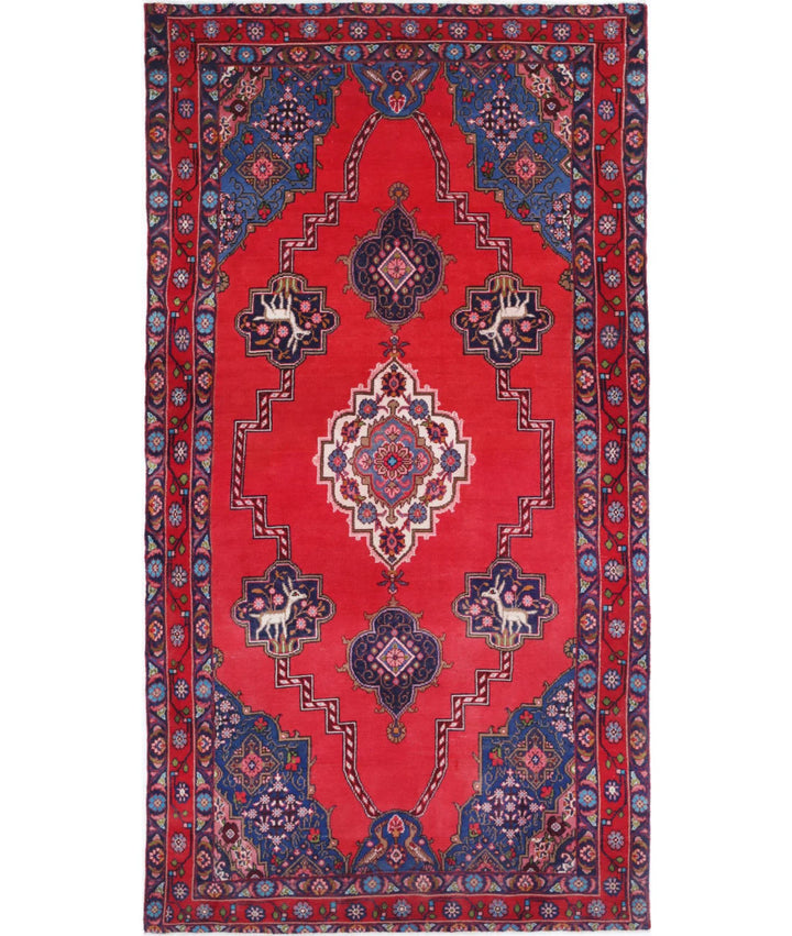 Persian Hamadan Rug 4' 10" x 9' 0" Hand-Knotted | No. AT23947