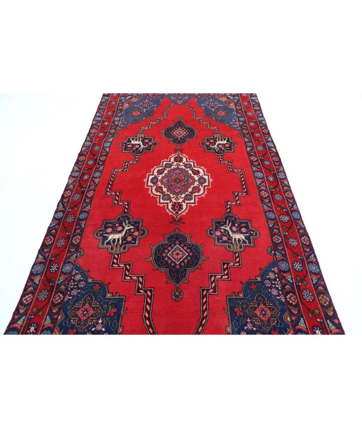 Persian Hamadan Rug 4' 10" x 9' 0" Hand-Knotted | No. AT23947