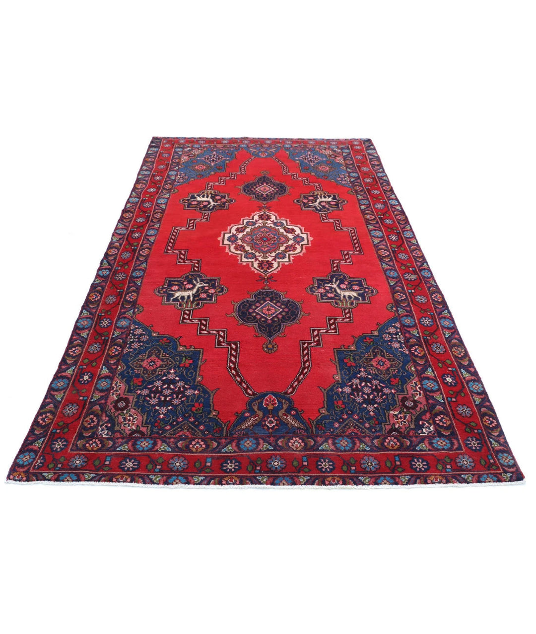 Persian Hamadan Rug 4' 10" x 9' 0" Hand-Knotted | No. AT23947