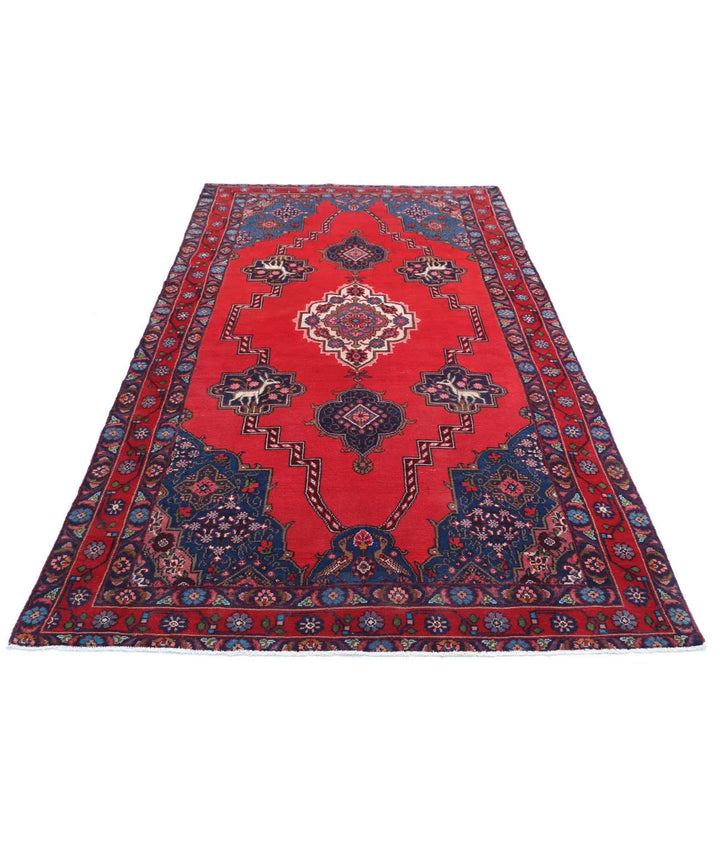 Persian Hamadan Rug 4' 10" x 9' 0" Hand-Knotted | No. AT23947