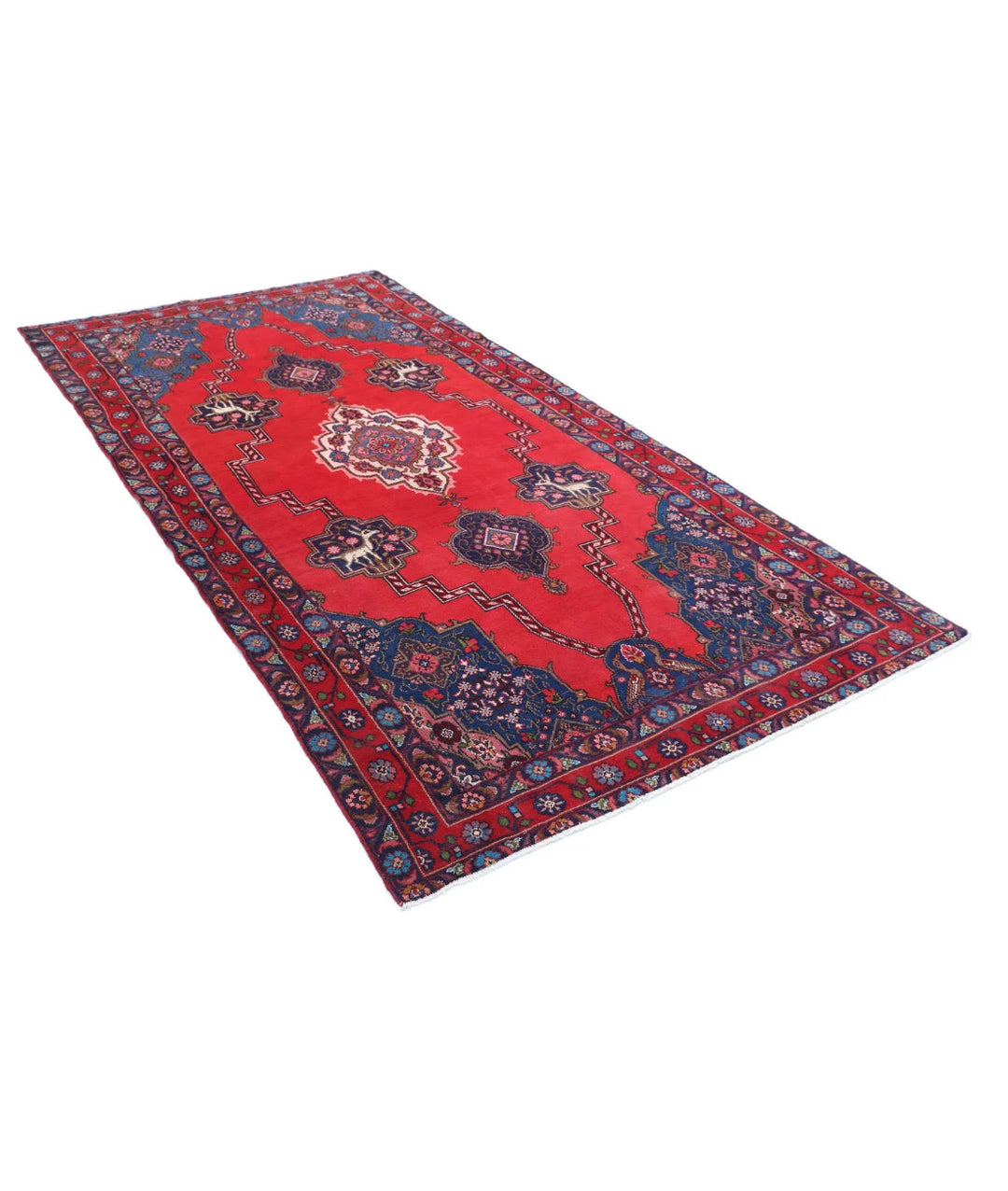 Persian Hamadan Rug 4' 10" x 9' 0" Hand-Knotted | No. AT23947
