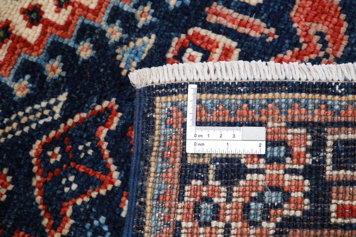 Red Afghan Oriental Rug 3'3" x 4'8" Hand-Knotted pattern