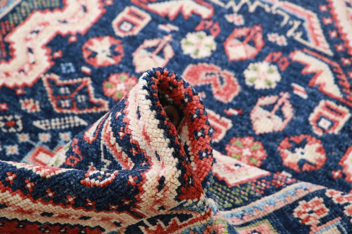Red Afghan Oriental Rug 3'3" x 4'8" Hand-Knotted | No. AT23963