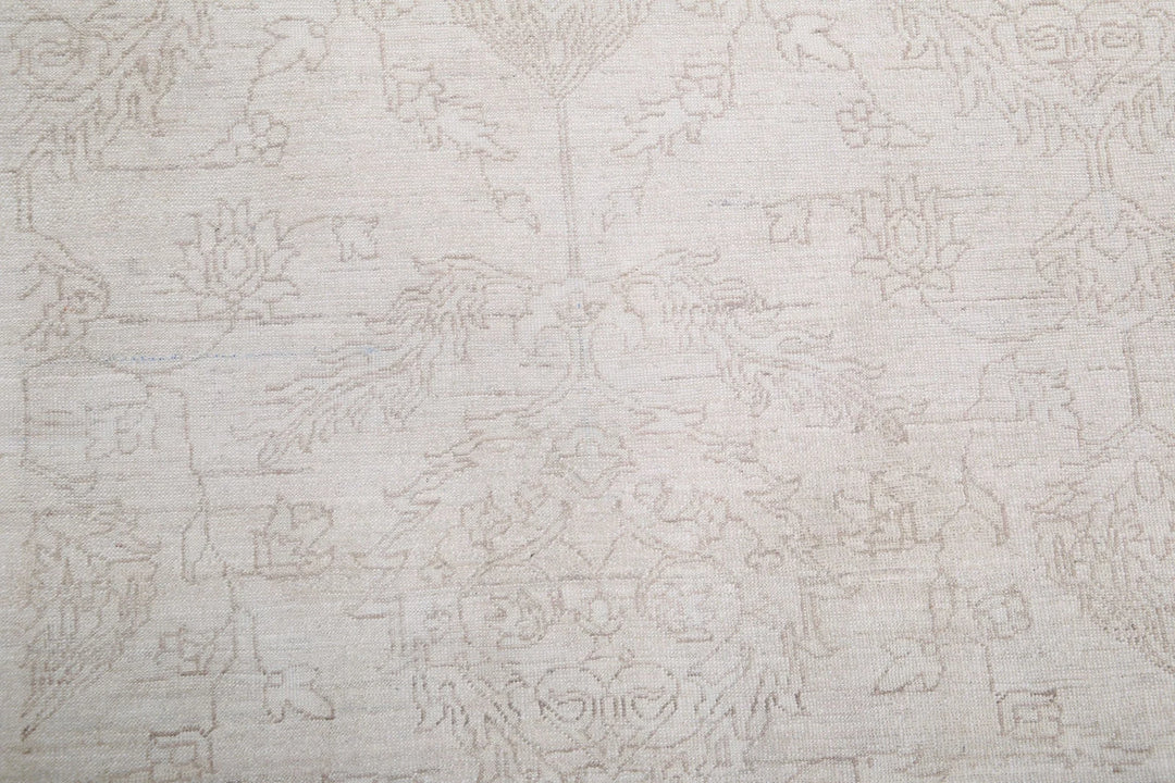 Ivory Afghan Oriental Rug 7' 11" x 9' 5" Hand-Knotted | No. AT23968