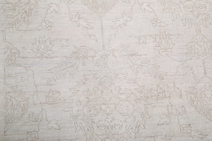 Ivory Afghan Oriental Rug 7' 11" x 9' 5" Hand-Knotted | No. AT23968