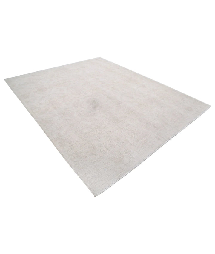 Ivory Afghan Oriental Rug 7' 11" x 9' 5" Hand-Knotted | No. AT23968