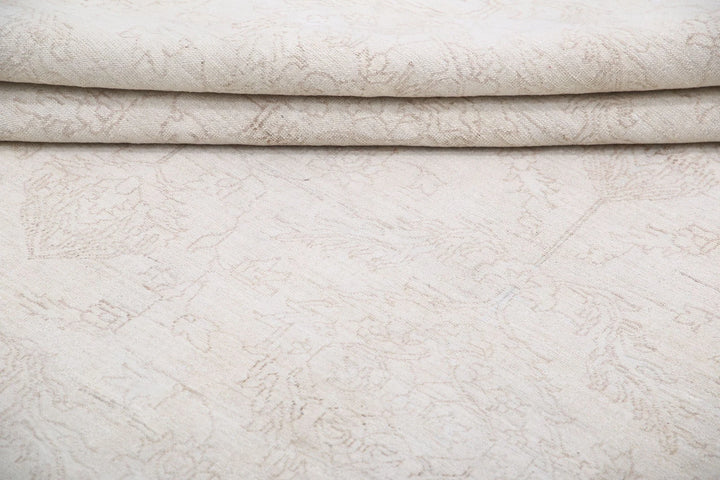 Ivory Afghan Oriental Rug 7' 11" x 9' 5" Hand-Knotted | No. AT23968