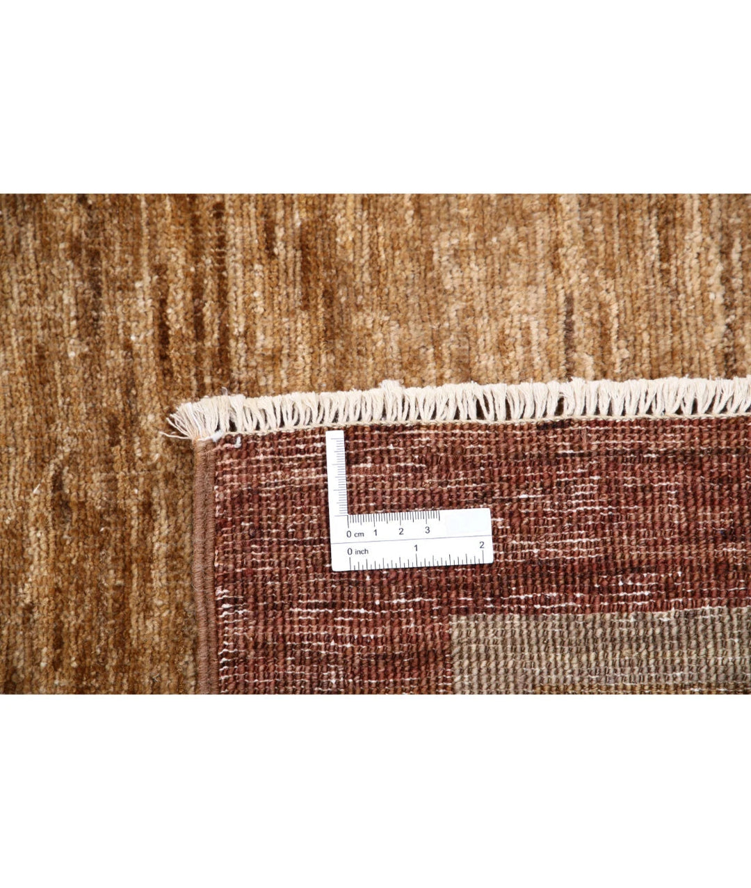 Beige Afghan Oriental Rug 5' 11" x 8' 9" Hand-Knotted | No. AT23983