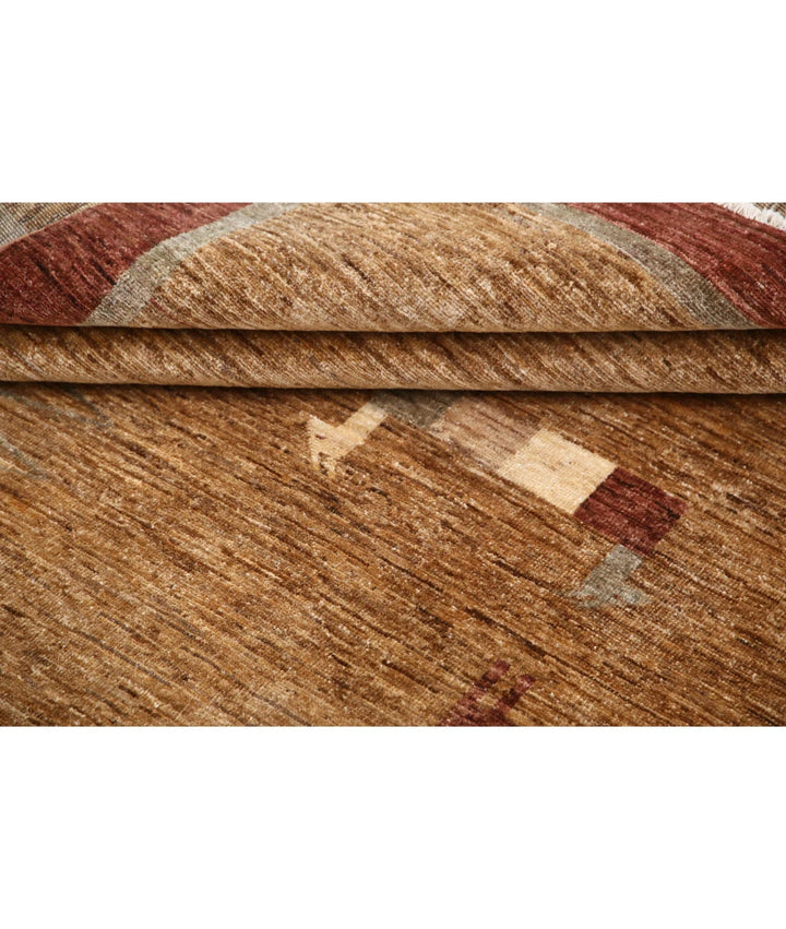 Beige Afghan Oriental Rug 5' 11" x 8' 9" Hand-Knotted | No. AT23983
