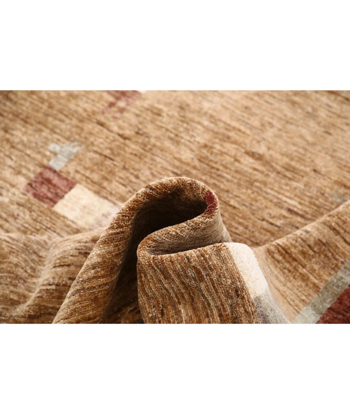 Beige Afghan Oriental Rug 5' 11" x 8' 9" Hand-Knotted | No. AT23983