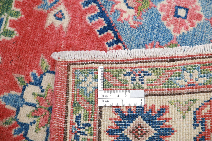 Afghan Kazak Rug 3' 3" x 4' 8" Hand-Knotted | No. AT24010