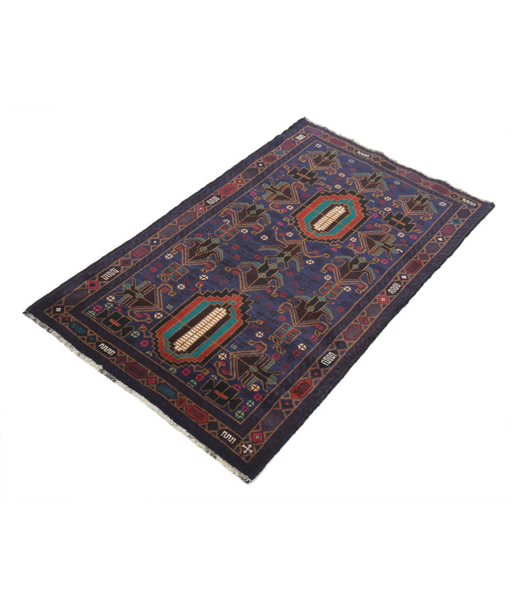 Red Afghan Tribal Rug 2' 9" x 4' 6" Hand-Knotted | No. AT24022