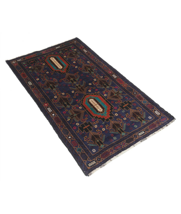 Red Afghan Tribal Rug 2' 9" x 4' 6" Hand-Knotted | No. AT24022