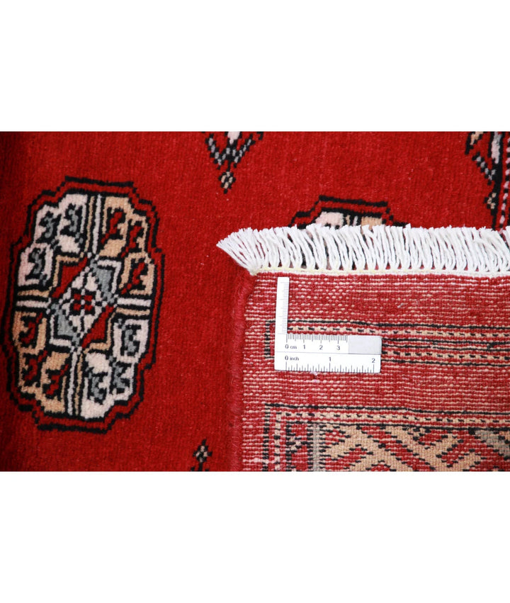 Red Pakistani Bokhara Rug 2' 6" x 4' 1" Hand-Knotted | No. AT24073
