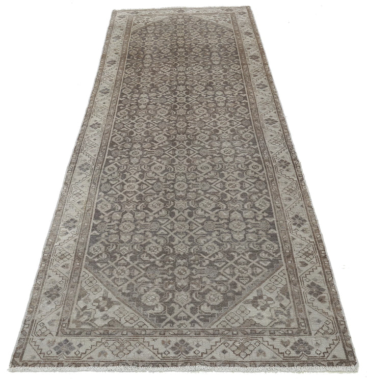 Persian Hamadan Runner Rug 3' 3" x 9' 3" Hand-Knotted | No. AT24099