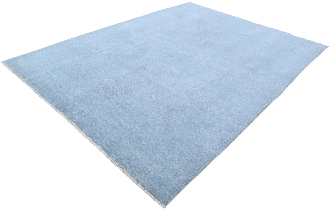 Blue Afghan Overdye Rug 8' 0" x 10' 3" Hand-Knotted | No. AT24160