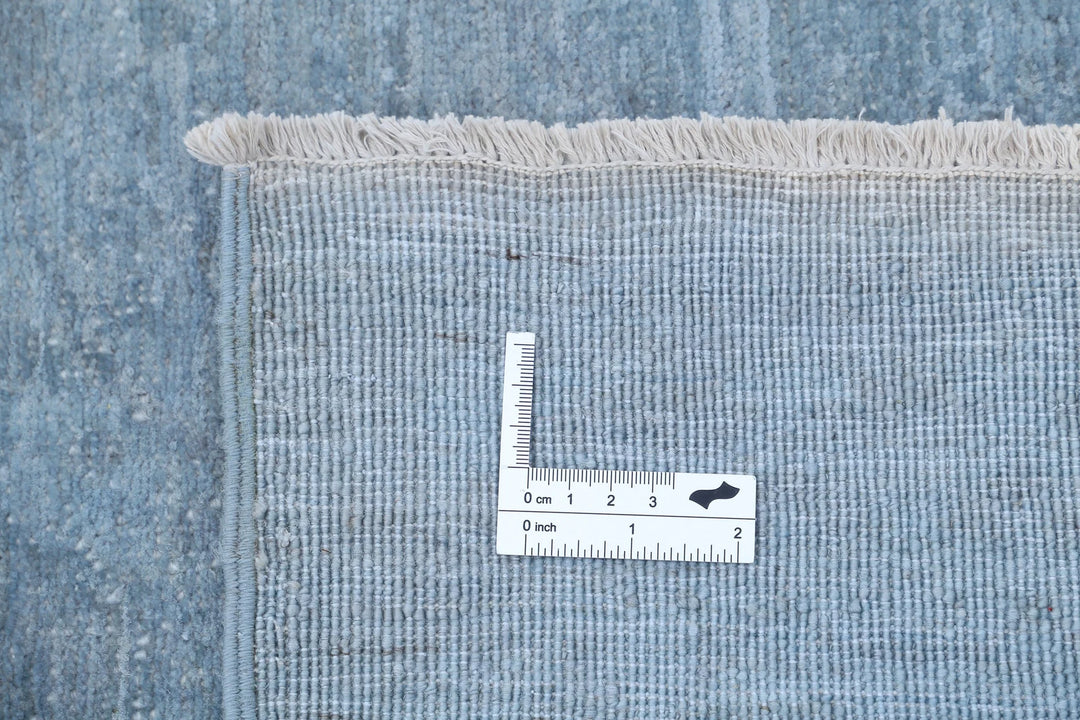 Blue Afghan Overdye Rug 8' 0" x 10' 3" Hand-Knotted | No. AT24160