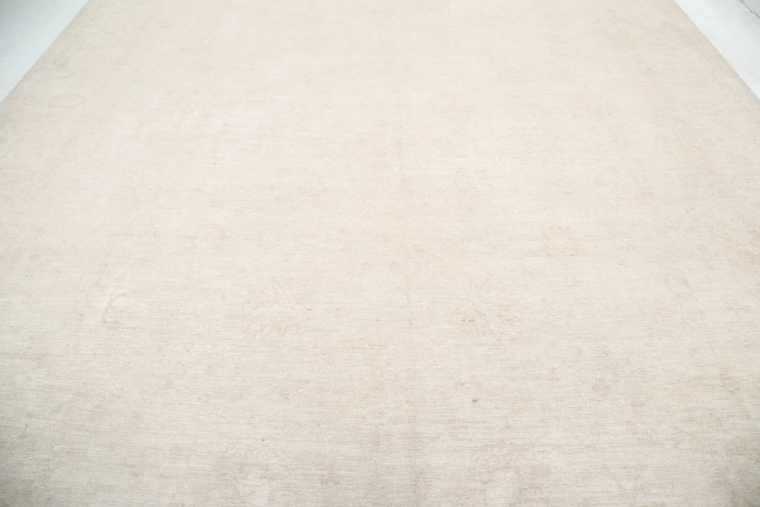 Ivory Afghan Serenity Rug 11' 9" x 14' 3" Hand-Knotted | No. AT24346