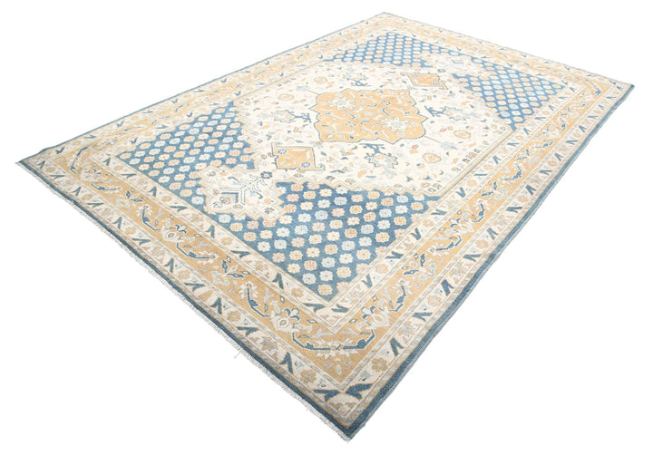 Afghan Ziegler Rug 7' 0" x 10' 5" Hand-Knotted | No. AT24387