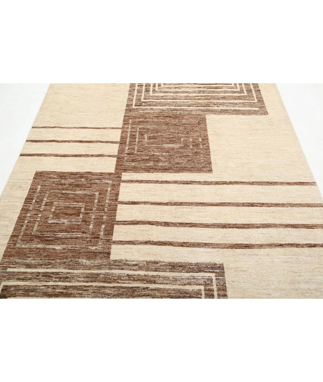 Afghan Modcar Rug 5' 7" x 8' 3" Hand-Knotted | No. AT24549