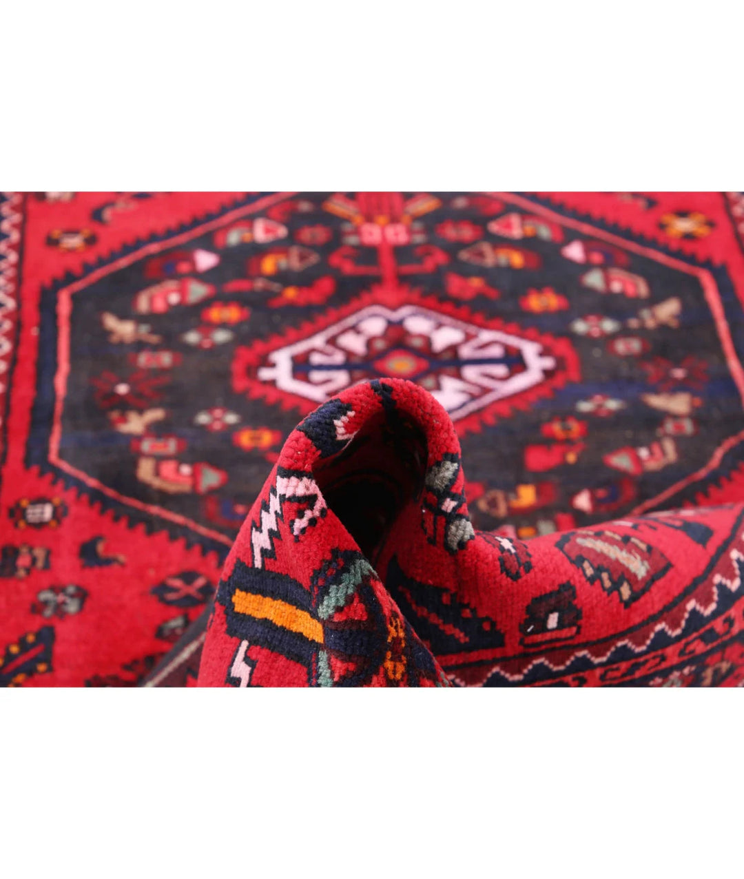 Persian Hamadan Runner Rug 3' 7" x 9' 10" Hand-Knotted | No. AT24604