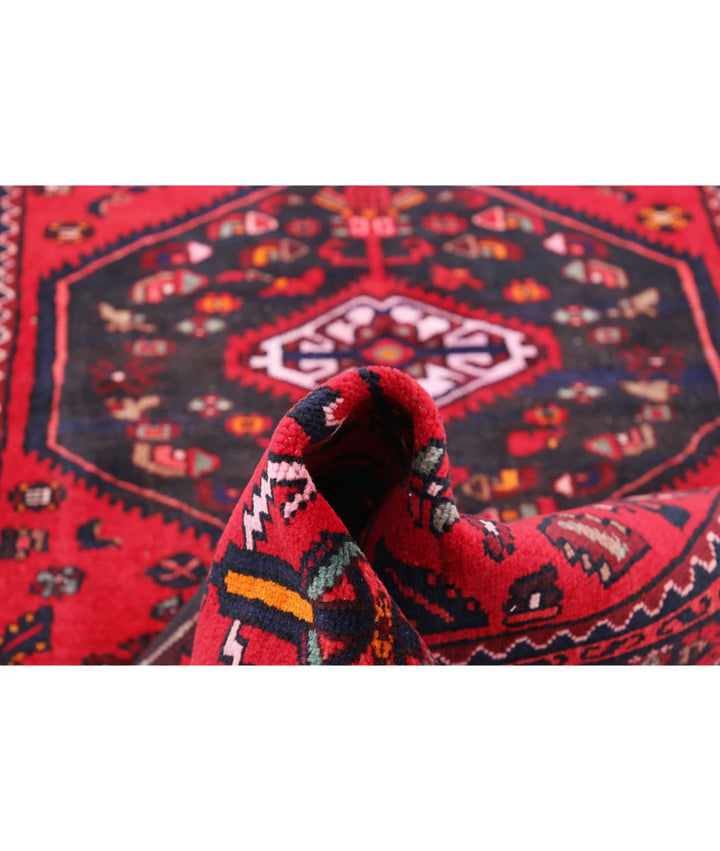Persian Hamadan Runner Rug 3' 7" x 9' 10" Hand-Knotted | No. AT24604