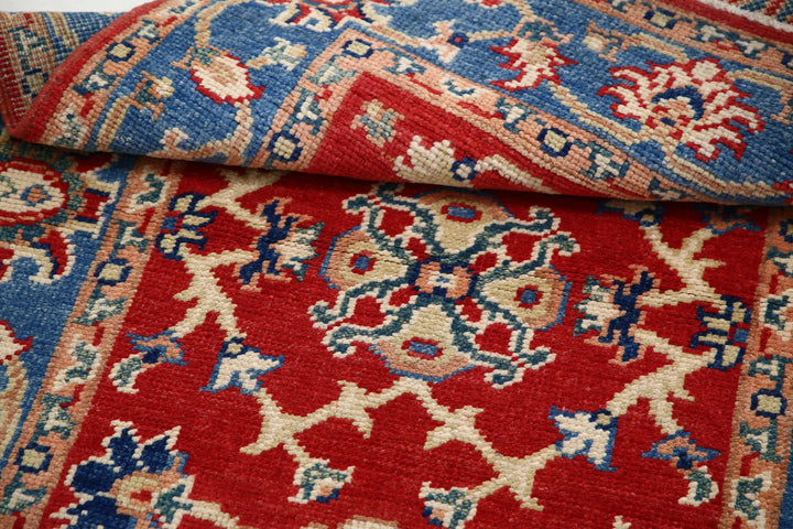 Red Afghan Oriental Rug 4'1" x 6'0" Hand-Knotted view