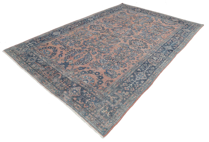 Persian Vintage Sarouk Rug 7' 3" x 10' 9" Hand-Knotted | No. AT24694