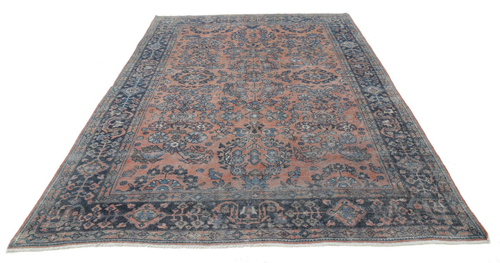 Persian Vintage Sarouk Rug 7' 3" x 10' 9" Hand-Knotted | No. AT24694