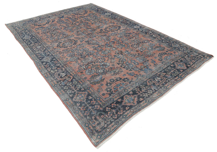 Persian Vintage Sarouk Rug 7' 3" x 10' 9" Hand-Knotted | No. AT24694