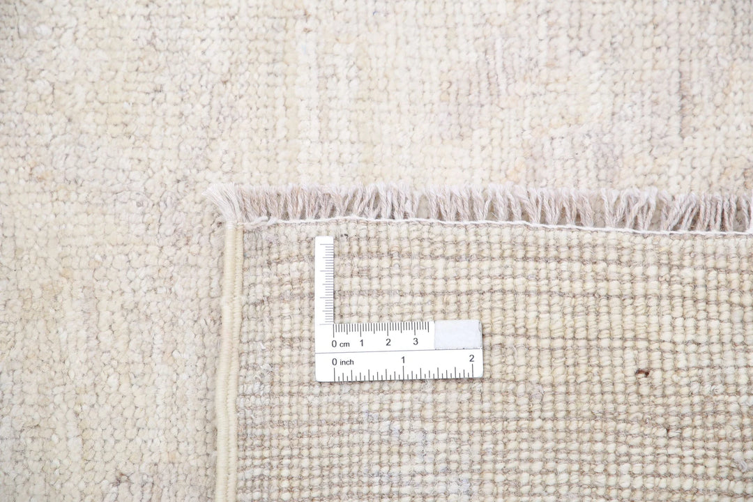 Ivory Afghan Khotan Rug 9' 0" x 11' 3" Hand-Knotted | No. AT24772
