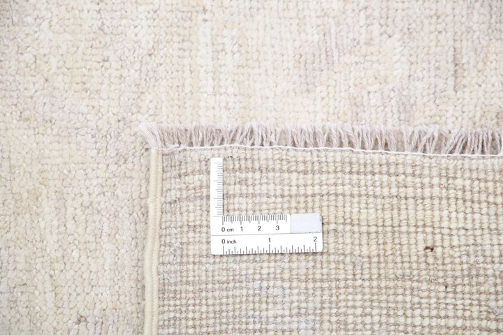 Ivory Afghan Khotan Rug 9' 0" x 11' 3" Hand-Knotted | No. AT24772