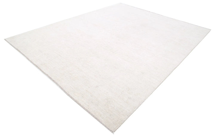 Ivory Afghan Khotan Rug 9' 0" x 11' 3" Hand-Knotted | No. AT24772