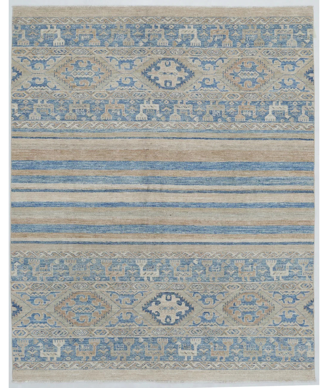 Ivory Afghan Oriental Rug 5' 1" x 6' 4" Hand-Knotted | No. AT248164