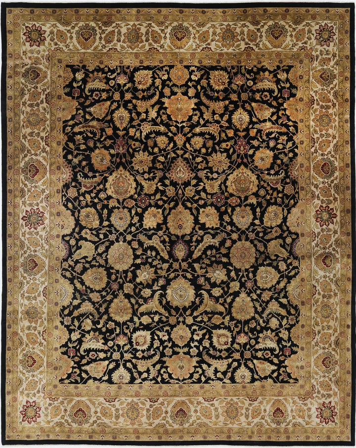 Black Indian Ziegler Rug 11' 9" x 14' 9" Hand-Knotted | No. AT248286