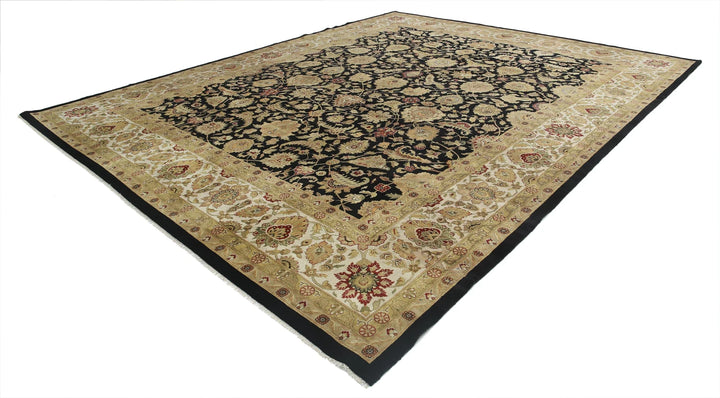 Black Indian Ziegler Rug 11' 9" x 14' 9" Hand-Knotted | No. AT248286