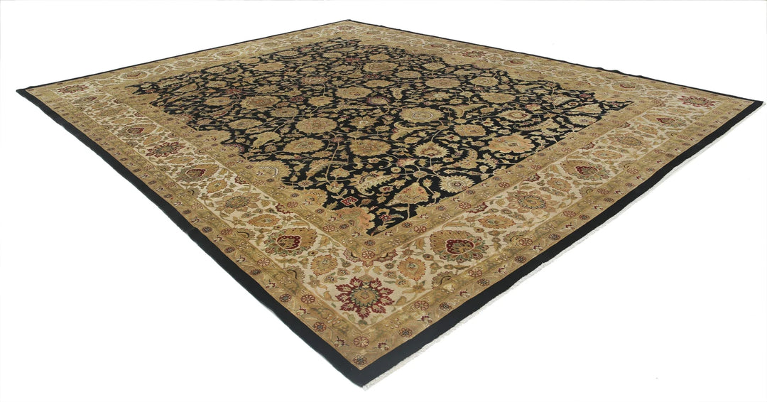 Black Indian Ziegler Rug 11' 9" x 14' 9" Hand-Knotted | No. AT248286