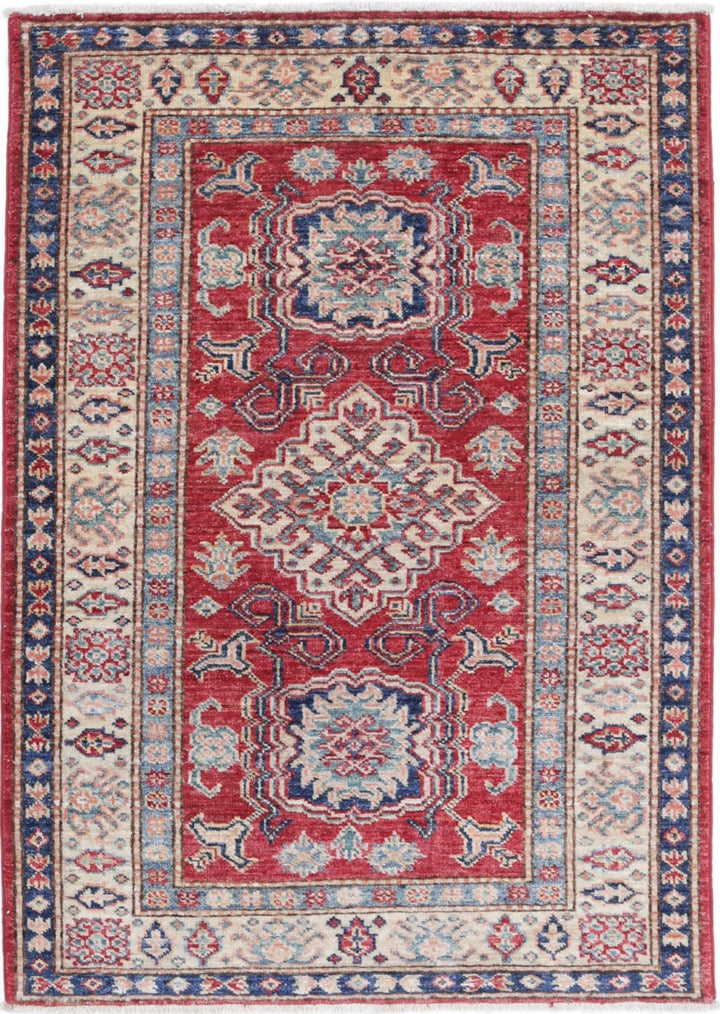 Afghan Royal Kazak Rug 2' 8" x 3' 10" Hand-Knotted | No. AT24830
