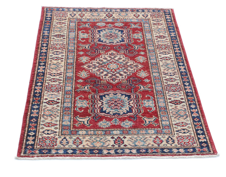 Afghan Royal Kazak Rug 2' 8" x 3' 10" Hand-Knotted | No. AT24830