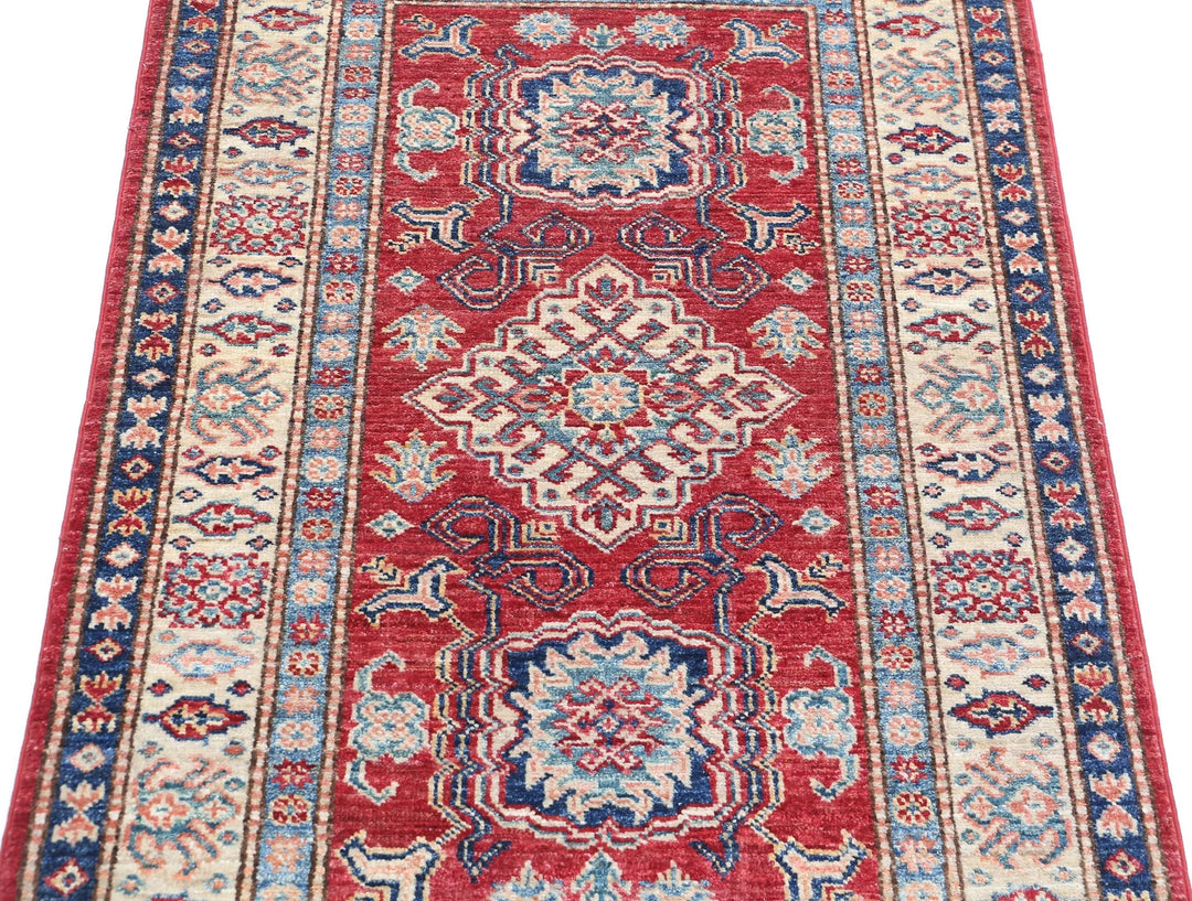 Afghan Royal Kazak Rug 2' 8" x 3' 10" Hand-Knotted | No. AT24830